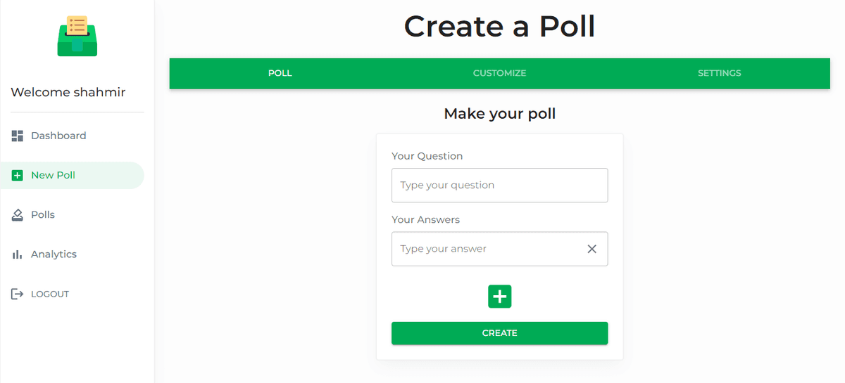 Create POLLS in a few minutes